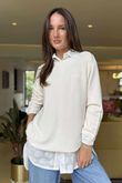 Made in Italy Conrad Body Skim Knit Jumper Ecru
